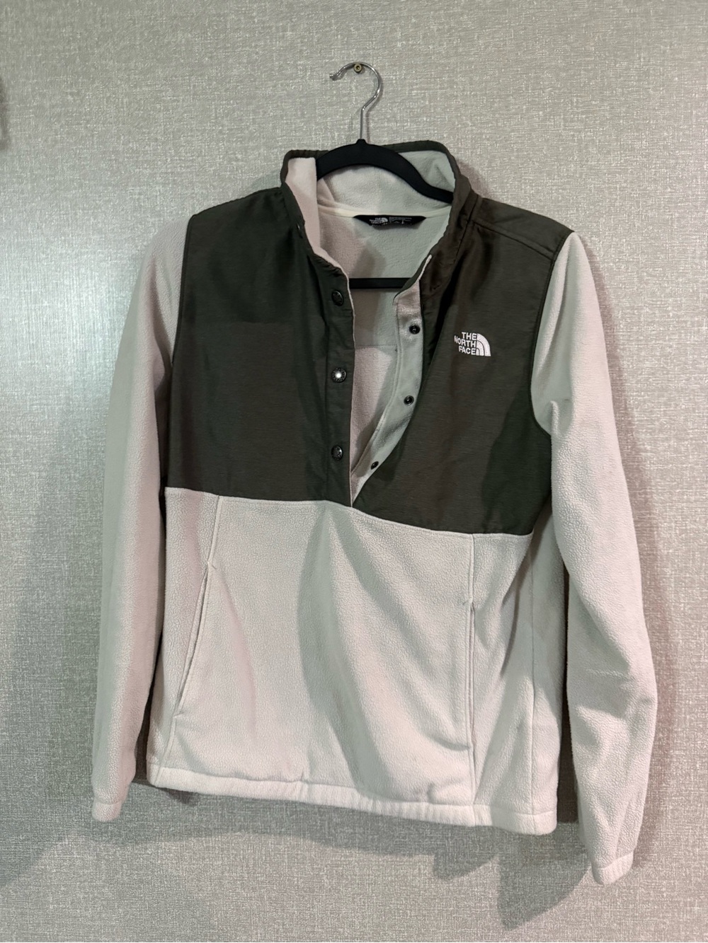The North Face Two-Tone Olive & Cream Snap Pullover Jacket